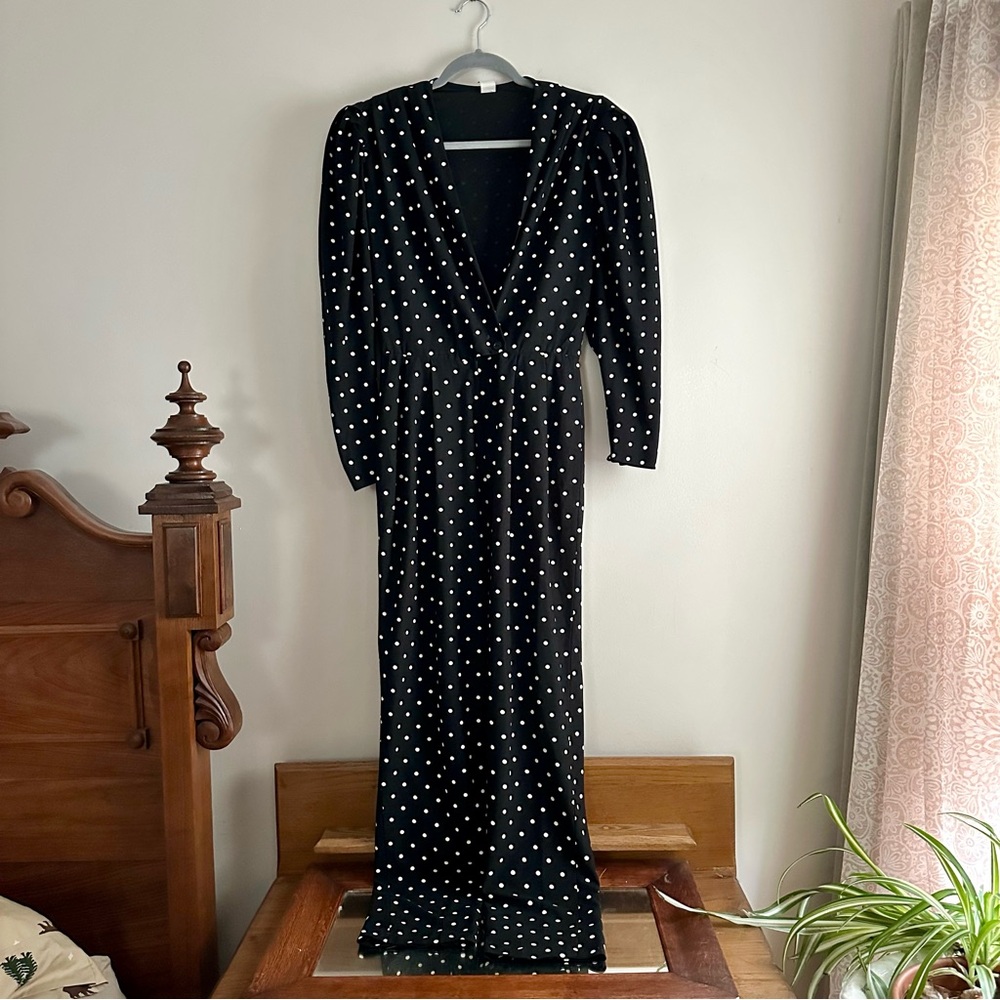 ILGWU Vintage Polka Dot Long‎ Sleeve Jumpsuit